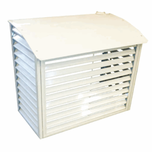 Varmepumpehus i metall, hvit